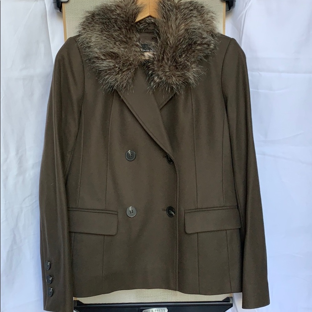 Club Monaco Faux Fur Collar Coat